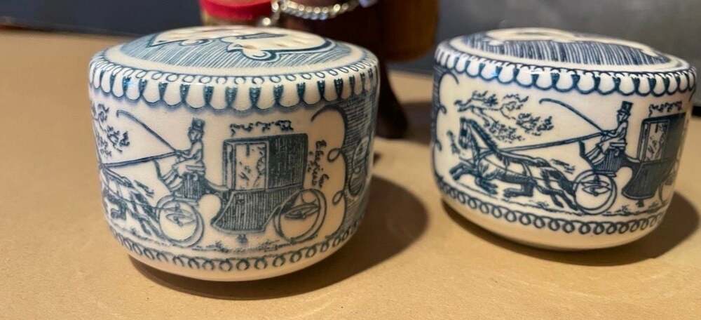 Unknown | Dining | Vintage Blue And White Transferware Horse And ...